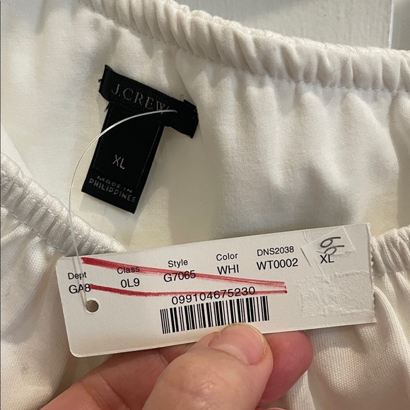 J. Crew White Ruffle One-Shoulder Blouse - Picture 2 of 3